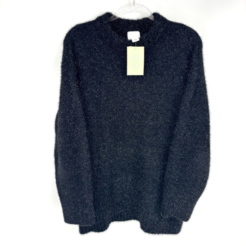 H&M Tinsel Sweater Black Glitter Sparkle‎ Size Small NWT